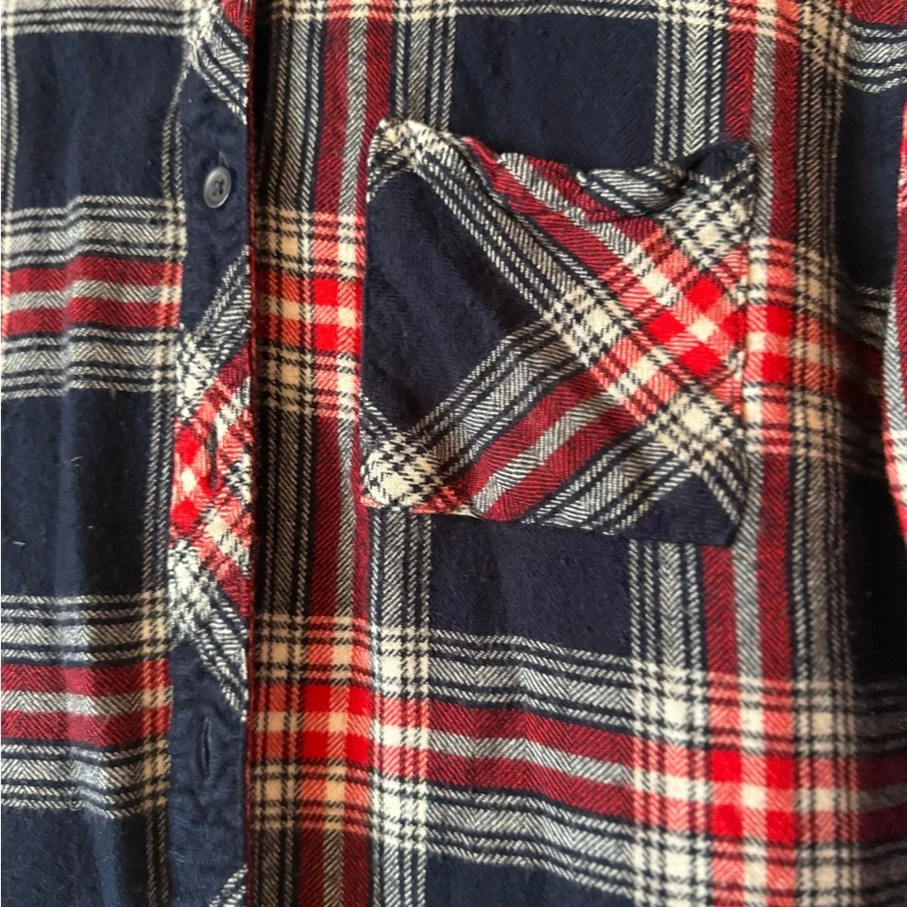 beachlunchlounge Red and Blue Plaid Shirt - Picture 3 of 6